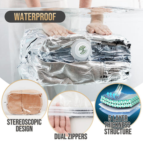 TAILI 10 Pack Cube Vacuum Storage Bags, Medium Size (63x48x27 cm), Clear