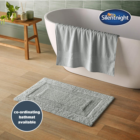 Silentnight Luxury Cotton Bath Towel - Luxuriously Soft & Super Absorbent Deep Pile Towel - 100% Cotton BCI - Textured Waffle Border Bath Towel