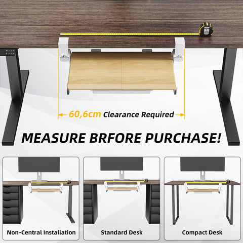 ETHU Small Under Desk Keyboard Tray 500x300mm