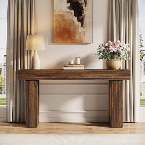 Tribesigns 160 cm Long Console Table, Wooden Rectangular slim Console Table Behind Sofa, Farmhouse Entryway Table for Entrance, Hallway, Living Room