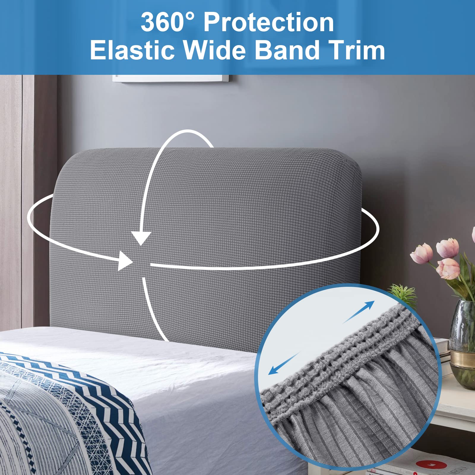 TAOCOCO Bed Headboard Covers King Size Headboard Cover,Elastic Head Board cover,Dustproof All-inclusive Headboard Protection Cover for King/Double