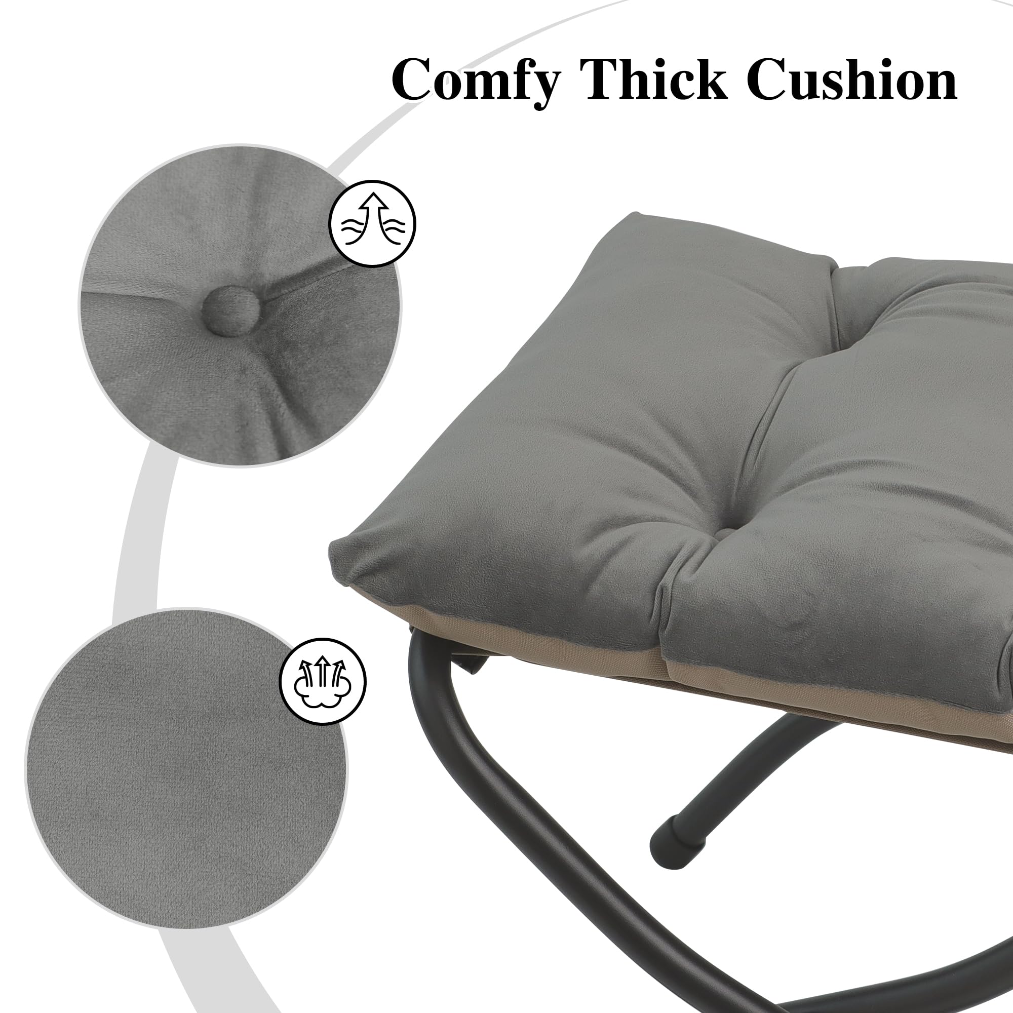 Mordchil EU 15"(H) Folding Ottoman, Foldable Footrest Stool, Portable Small Foot Stool for Couch, Collapsible Foot Rest Ottoman for Sofa