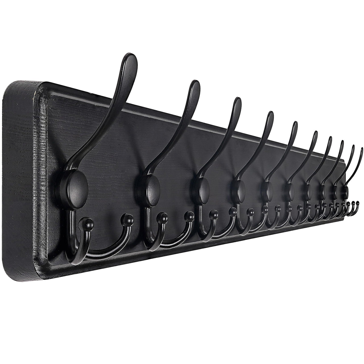 SKOLOO Coat Rack Wall Mounted - 38.3'' Long, Wooden, Heavy Duty, Rustic Coat Hooks for Wall, 16'' Hole to Hole