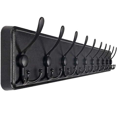 SKOLOO Coat Rack Wall Mounted - 38.3'' Long, Wooden, Heavy Duty, Rustic Coat Hooks for Wall, 16'' Hole to Hole