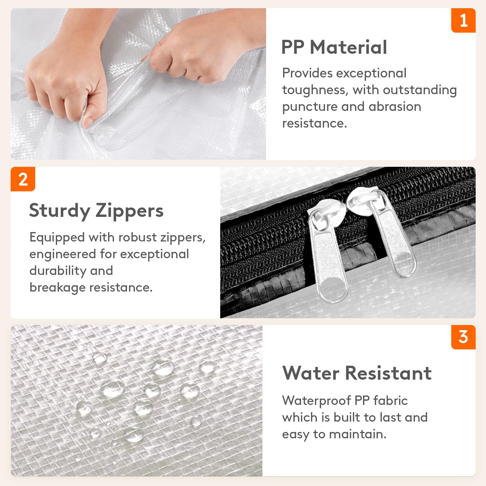 Lifewit 3 Pack Clear Clothes Storage Bag, 40L Comforter Bag with Zipper
