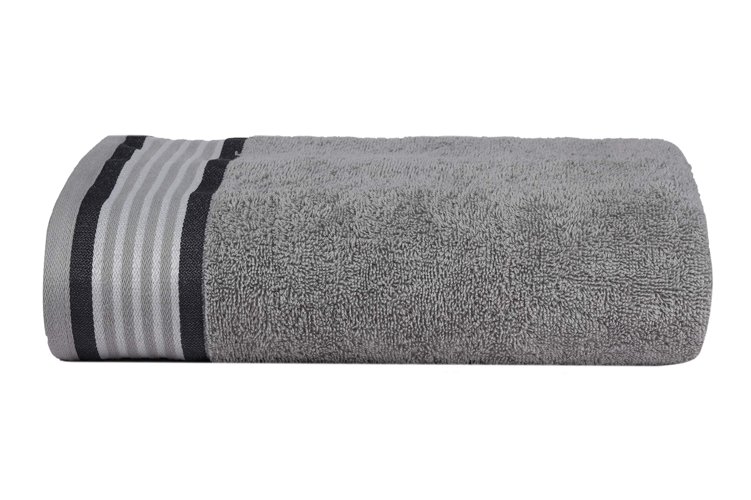 CASA COPENHAGEN He & She 2-piece large bath towel set, 90x180 cm, Pine Grey–Grey Violet, 550 g/m², designed in Denmark