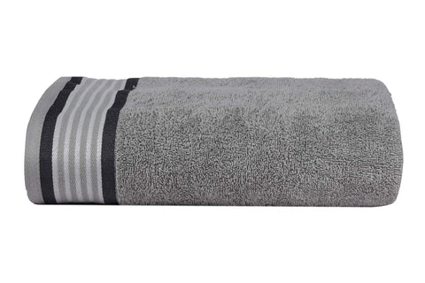 CASA COPENHAGEN He & She 2-piece large bath towel set, 90x180 cm, Pine Grey–Grey Violet, 550 g/m², designed in Denmark