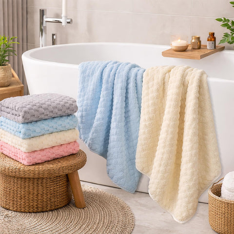 JTKDG 4 Pack Microfiber Bath Towels Large 140 x 70cm Super Absorbent Shower Towels Quick Dry Luxury Towel Set for Bathroom Daily Use Spa Gym Beach