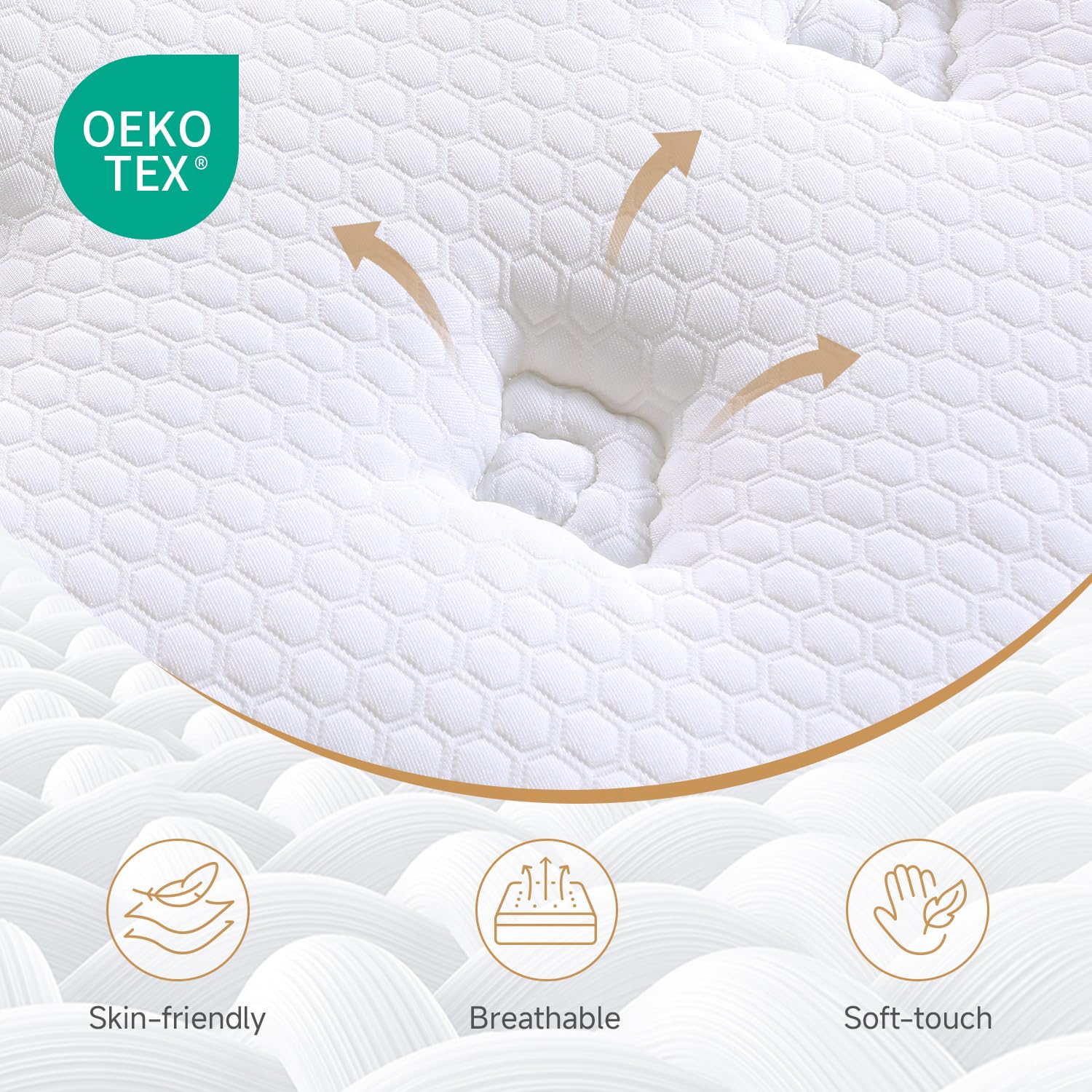 King size Mattress,5FT Orthopaedic Medium-Firm King Mattress,11.02 Inch Foam and Pocket Springs Rolled & Compressed,Comfort-Pressure Relief for
