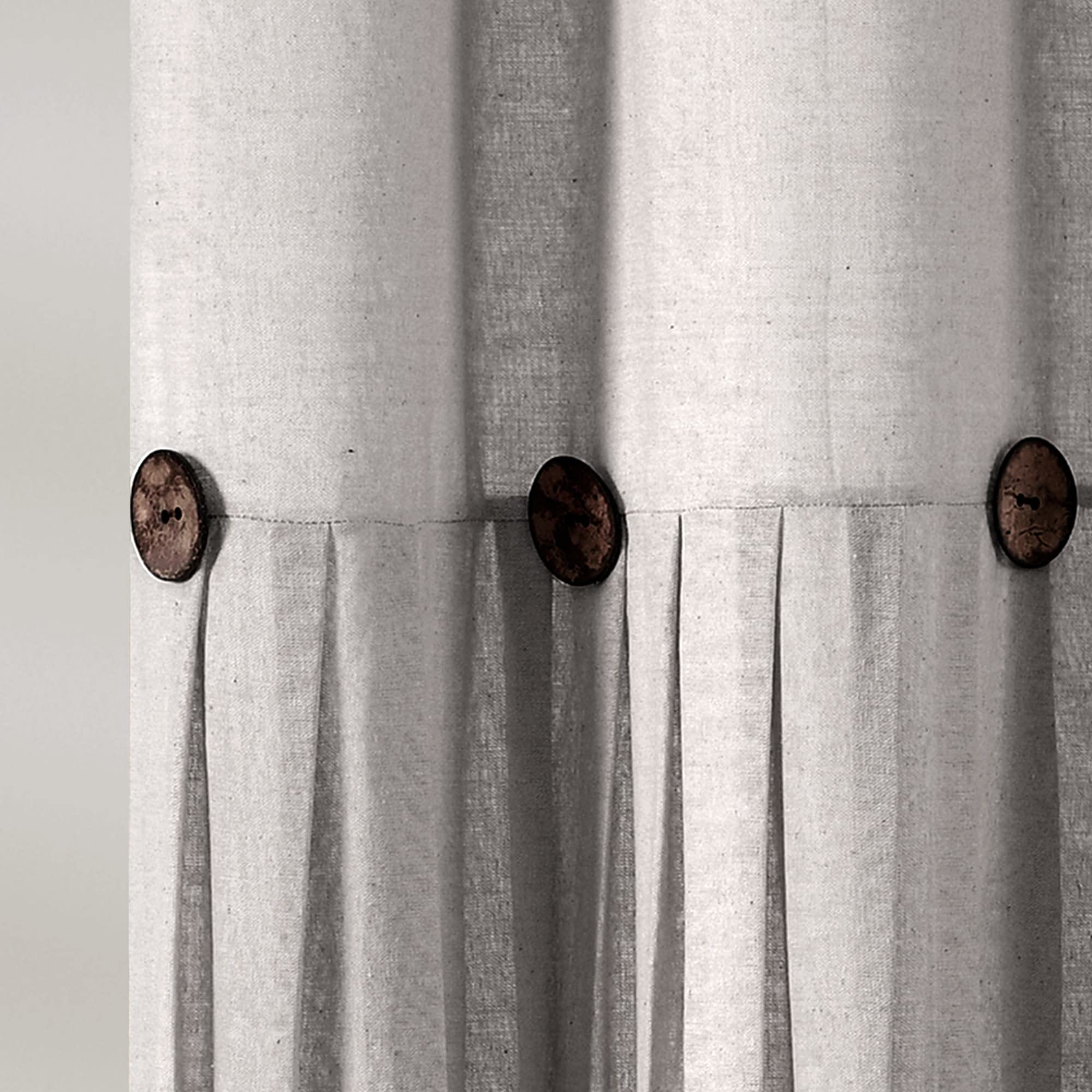 Lush Decor Linen Button Shower Curtain, 72 in x 84 in (Wide x Long)