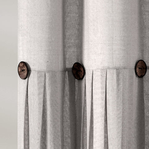 Lush Decor Linen Button Shower Curtain, 72 in x 84 in (Wide x Long)