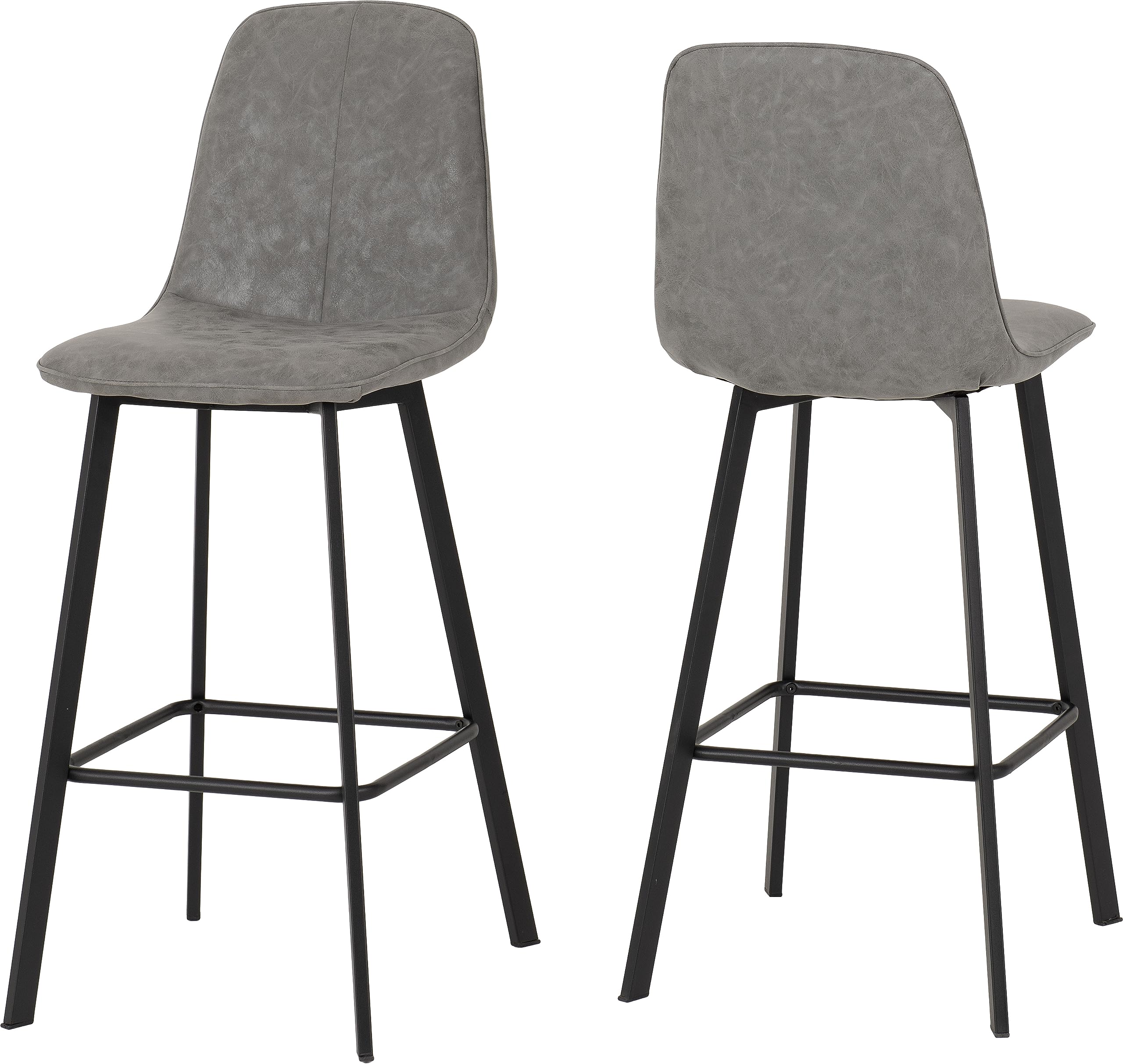 Seconique Quebec Bar Table Set with 2 Dining Chairs in Concrete Effect/Grey