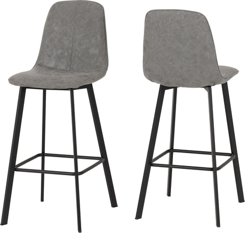 Seconique Quebec Bar Table Set with 2 Dining Chairs in Concrete Effect/Grey