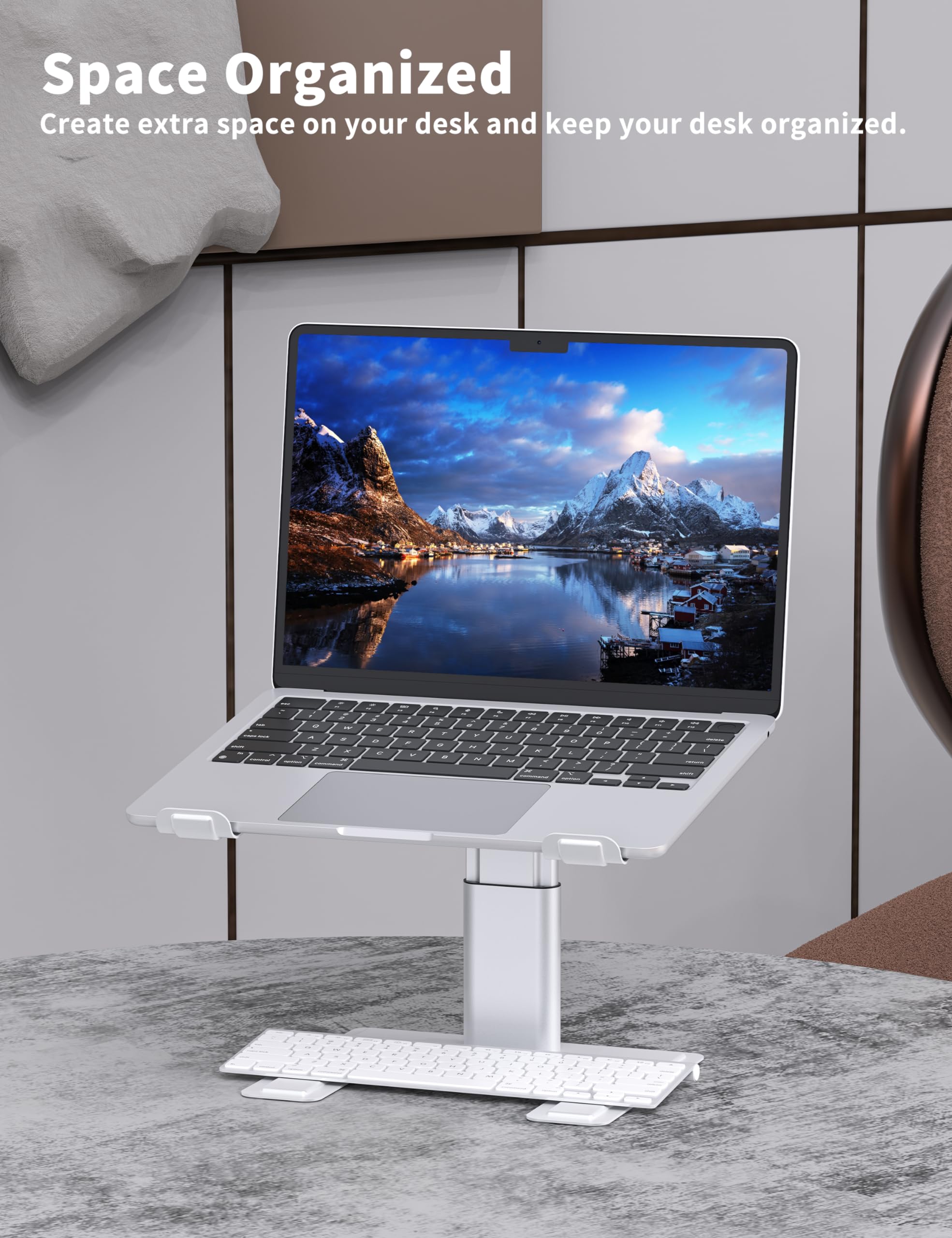 ALASHI Laptop Stand for Desk, Computer Stand Adjustable Height, Ergonomic Notebook Laptop Riser