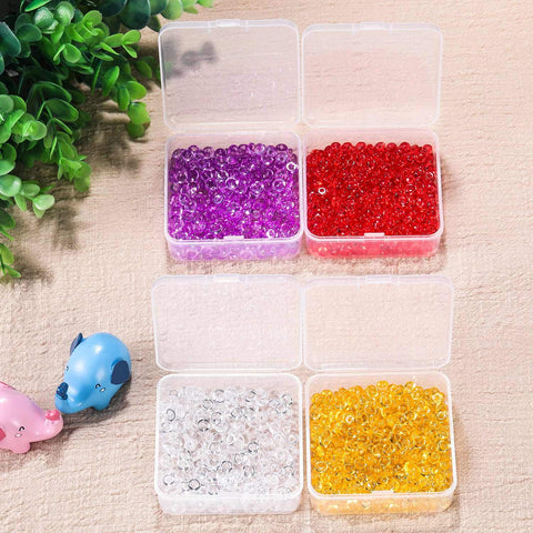 SATINIOR 12 Pack Clear Plastic Beads Storage Containers Box with Hinged Lid for Beads and More (2.9 x 2.9 x 1 Inch)