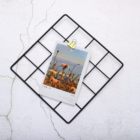 PATIKIL 8"x8" Wire Grid Panel, 1 Pack Wall Grid Decorative Panels Board Photo Pictures Display Decor Hanging Organizer for Home Office, Black