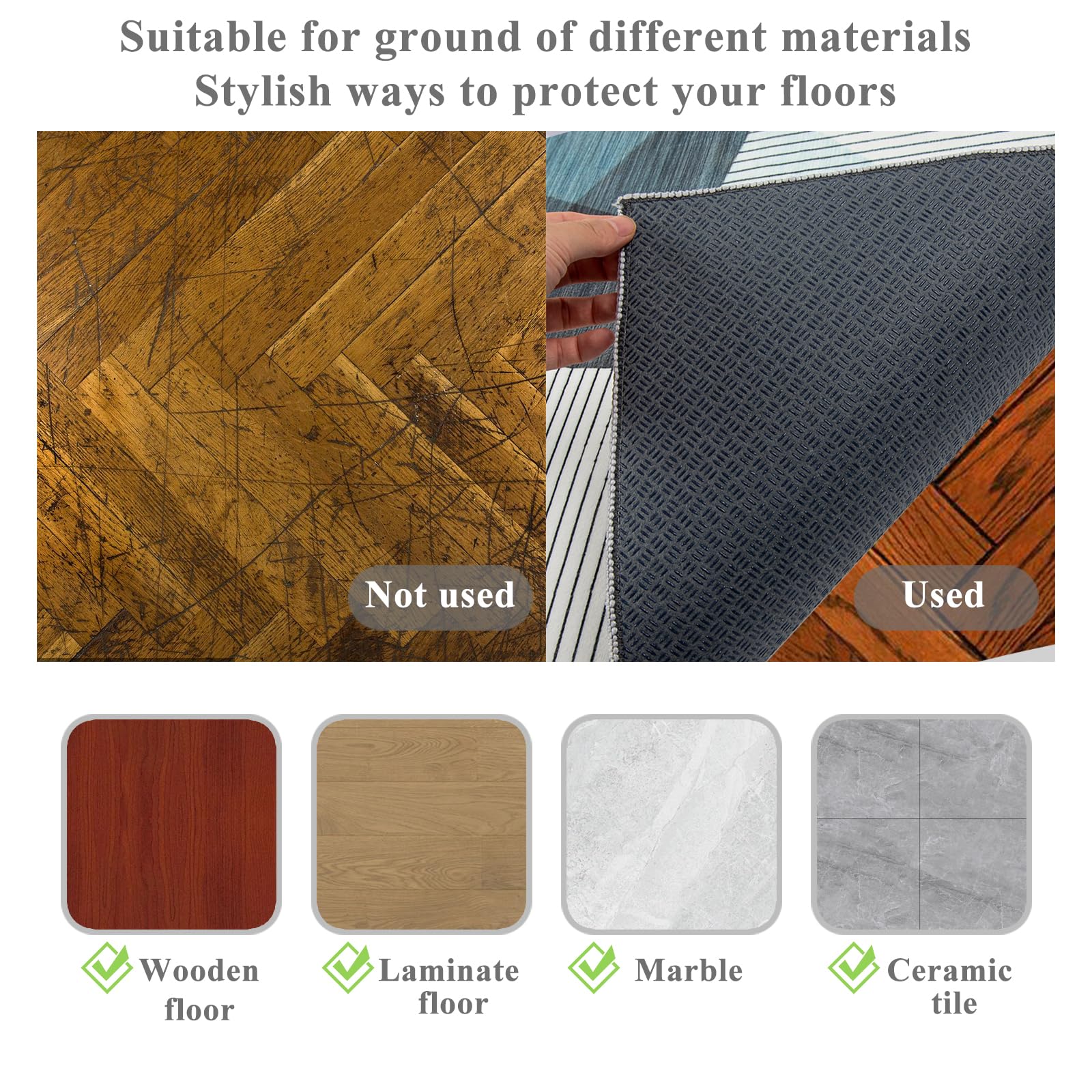 Honorstar Office Chair Mat for Hardwood Floor & Tile Floor 90×120cm Desk Chair Mat Rectangular Rug Floor Protector Gaming Chair Mat for Low Pile
