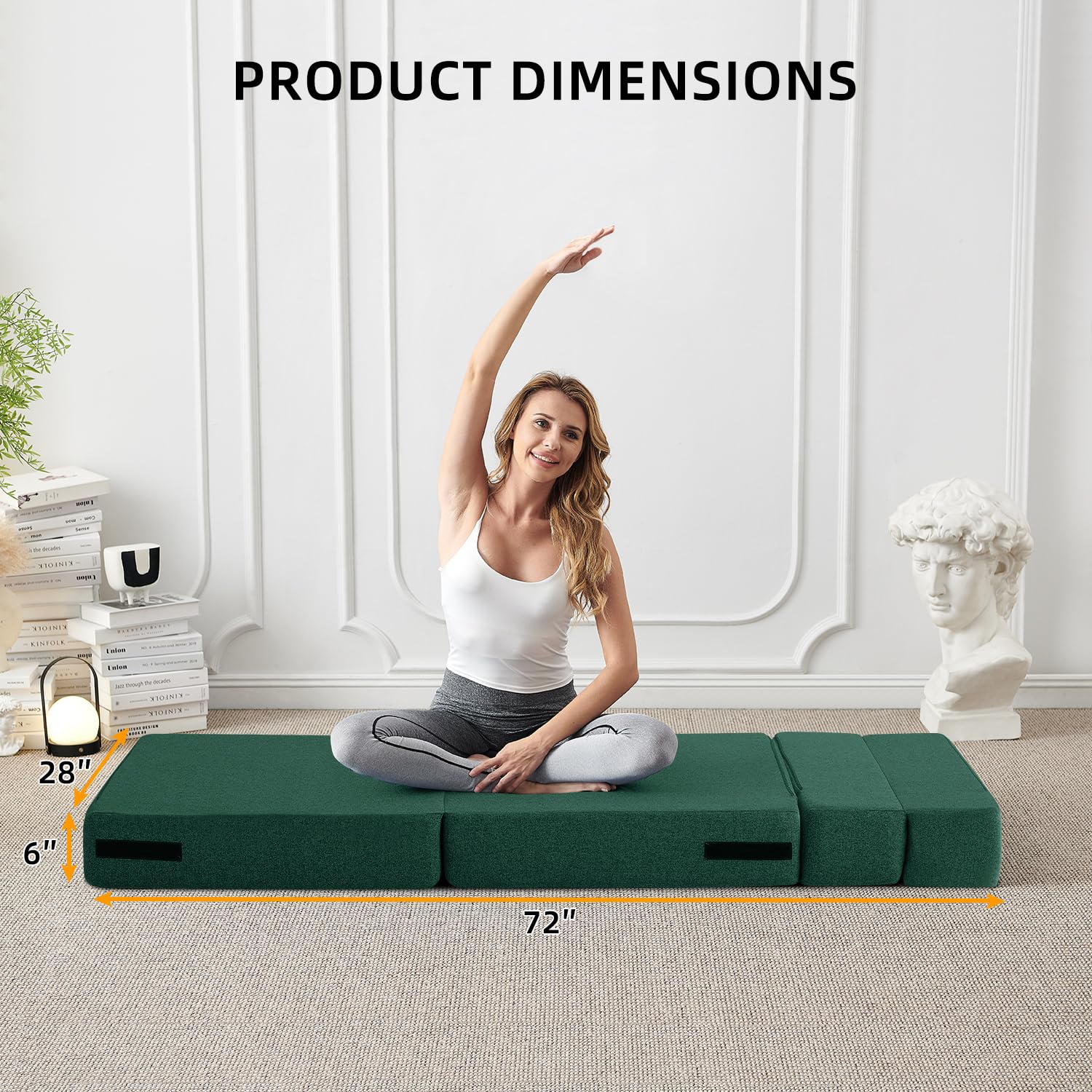 FILUXE Convertible Folding Sofa Bed-Sleeper Chair with Pillow, Modern Linen Fabric Floor & Futon Couch