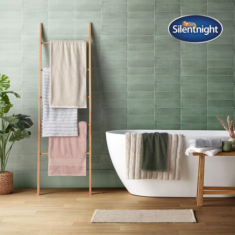 Silentnight Ribbed Cotton Bath Sheet - Luxuriously Soft & Super Absorbent Deep Thick Pile Towel - 100% Cotton BCI - Textured Dense Ribbed Bath Sheet