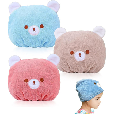 VIDSTW LIUYIDM Hair Towel Wrap Kids' Hair Drying Cap 3 Pieces 24 x 18 CM