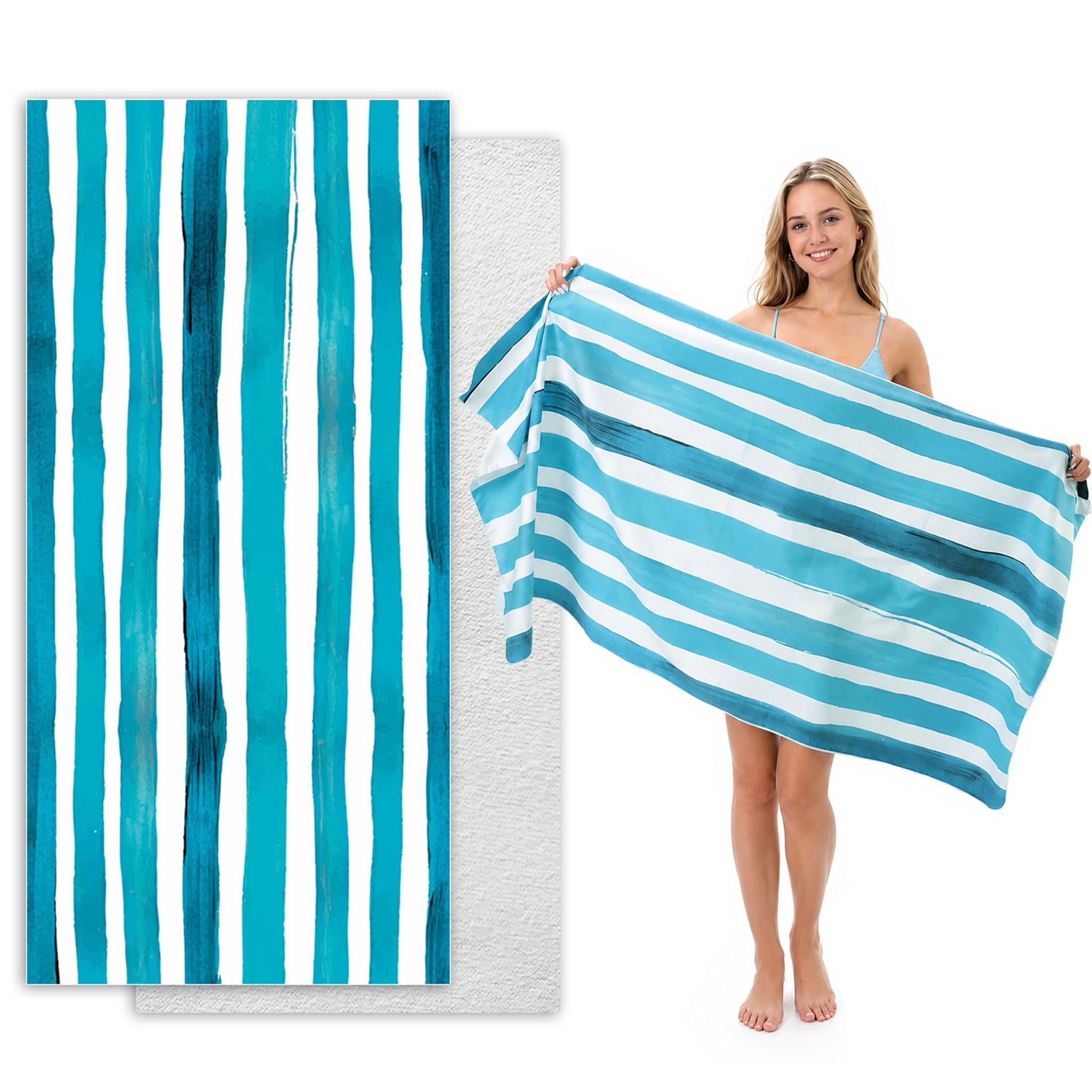 Microfibre Beach Towel Extra Large 160x80cm – Oversized Sand Free Quick Dry Beach Towels for Adults