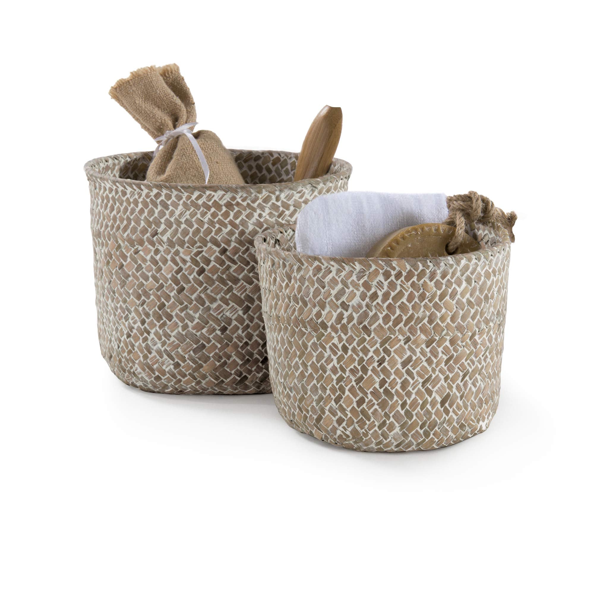 Compactor Set of 2 Mika Storage Baskets, Hand-Woven Natural Seagrass, Beige, RAN6534