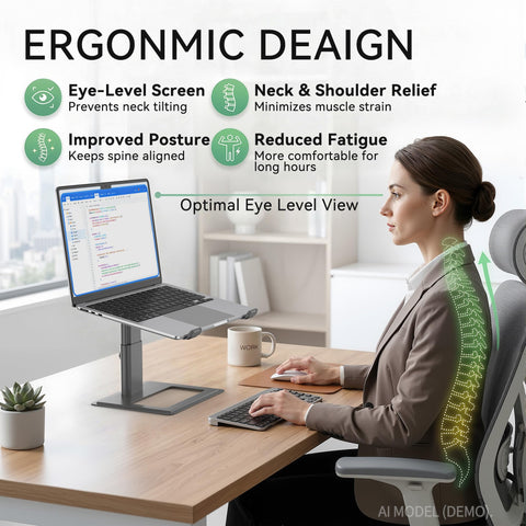 SOUNDANCE Adjustable Laptop Stand for Desk, Computer Stand, Ergonomic Laptop Riser Holder Compatible with 10 to 17.3 Inches Notebook PC Computer