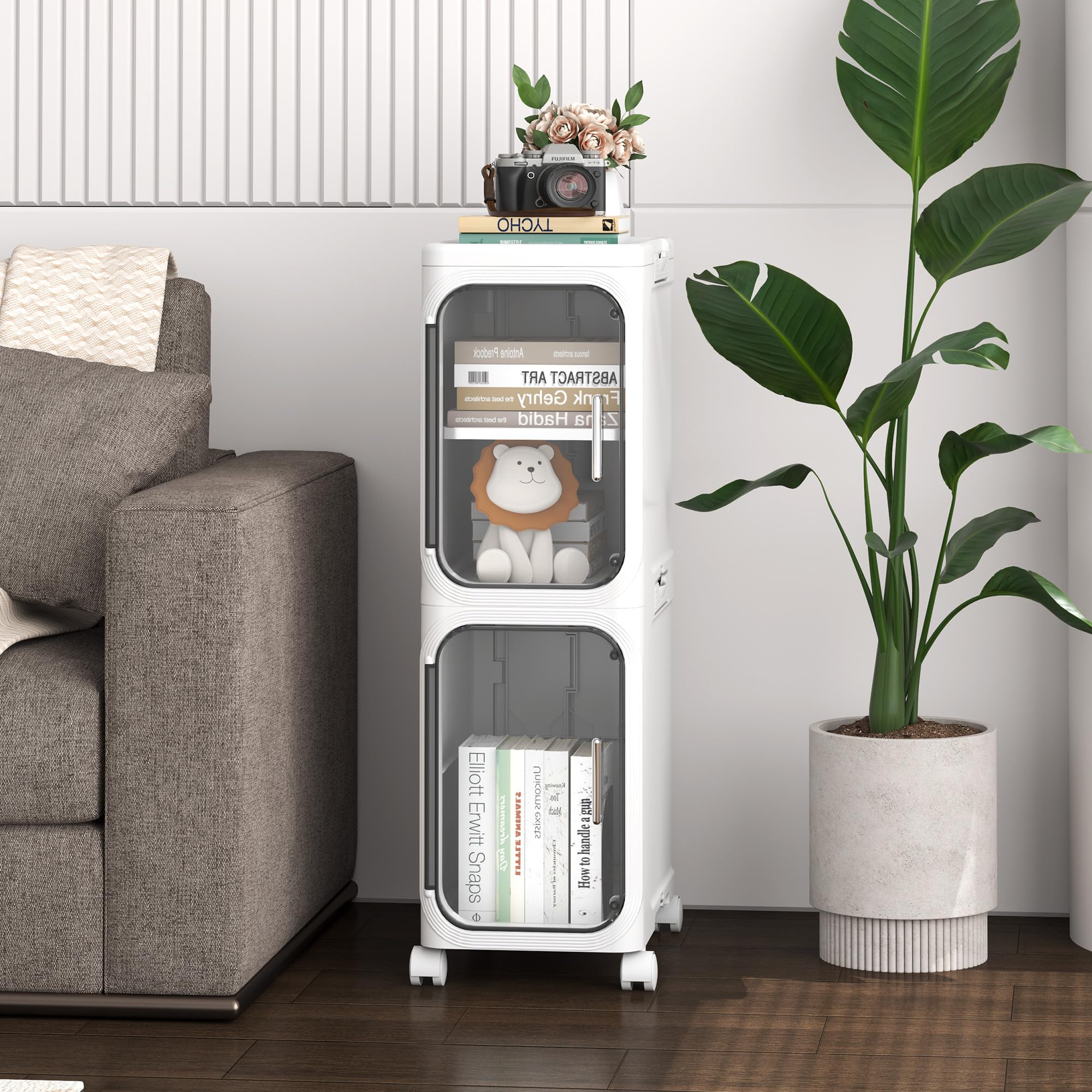 YVVVVY 20cm Bathroom Storage Cabinet, Waterproof Small Tolilet Unit