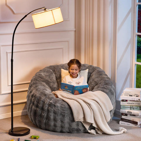Hobestluk Large Beanbag Chairs for Adults Donut-Shaped Plush Sofa Couch