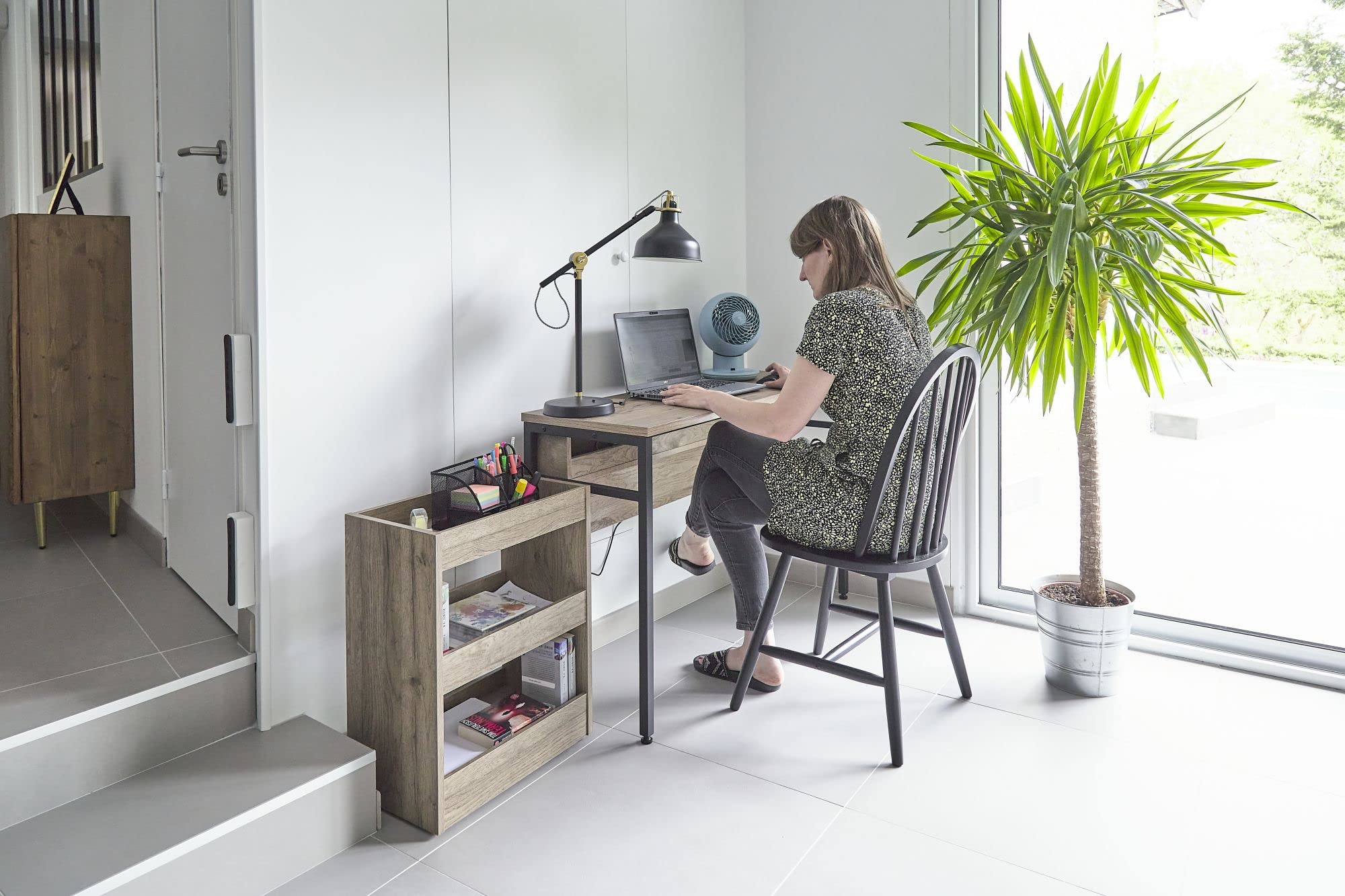 Iris Ohyama, Petit Meuble de rangement avec roulettes, Caisson, Desserte, Chariot avec roues/Design & Robuste, Contemporain, Bureau, Salon, Chambre