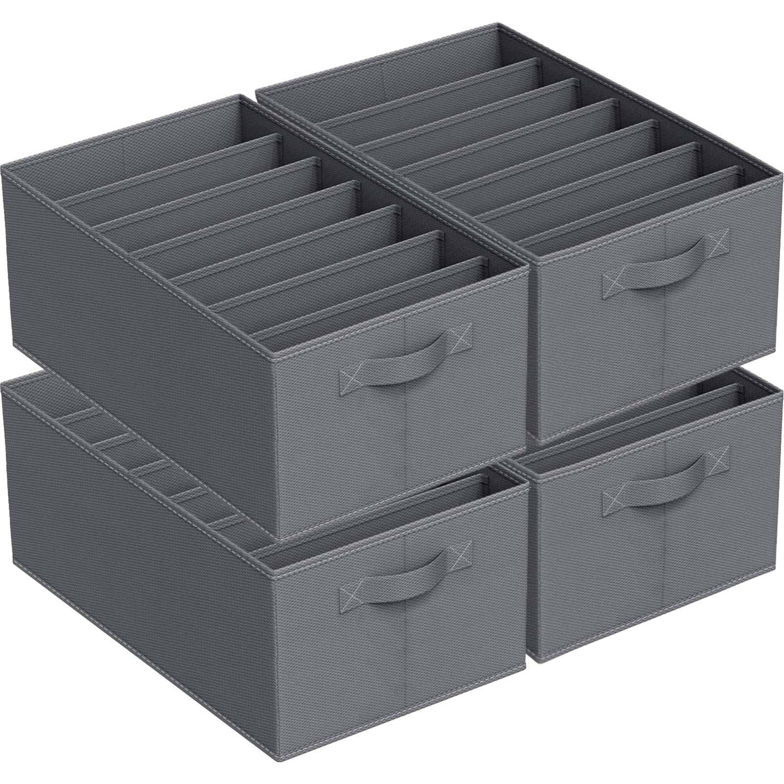 Niviy Clothes Drawer Organiser 7 Cells, 2 Pack, Large Wardrobe Storage