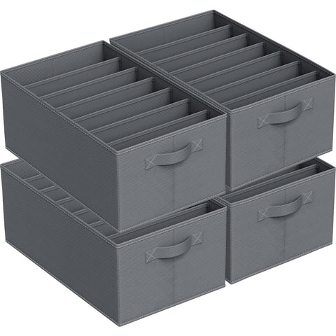Niviy Clothes Drawer Organiser 7 Cells, 2 Pack, Large Wardrobe Storage