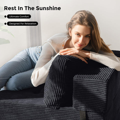 MAXYOYO Folding Sofa Bed, Convertible Sofa Bed with High-Density Support Foam, Portable 4 in 1 Fold Out Chair to Floor Lounger