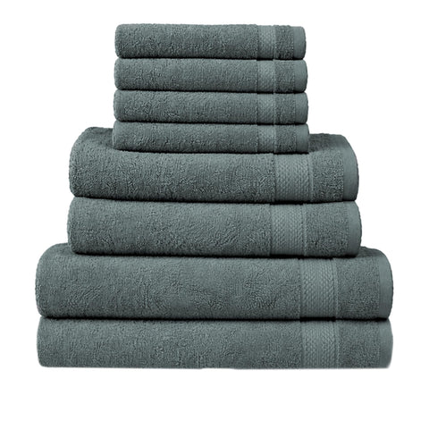 RAYMSTER 8 Piece Egyptian Cotton Towel Set - 2 Bath, 4 Face, & 2 Hand Towels Set for Daily Use - Soft, Highly Absorbent, Quick Dry, and Lightweight