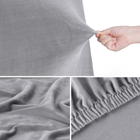 TAOCOCO Bed Headboard Cover, Elastic Headboard protection cover, all-inclusive design solid color elastic protection, Light Grey 180-200 cm