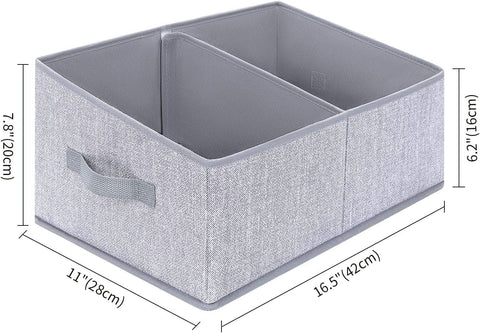DIMJ 3 Pack Storage Boxes with Compartment, Foldable Storage Basket with Reinforced Handle