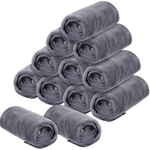 Tatuo 12 Pcs Drying Microfibre Hair Salon Towels 34 x 70 cm Quick Dry Absorbent Hand Towels for Bathroom Soft Hairdressing Cloths for Face Bath Gym