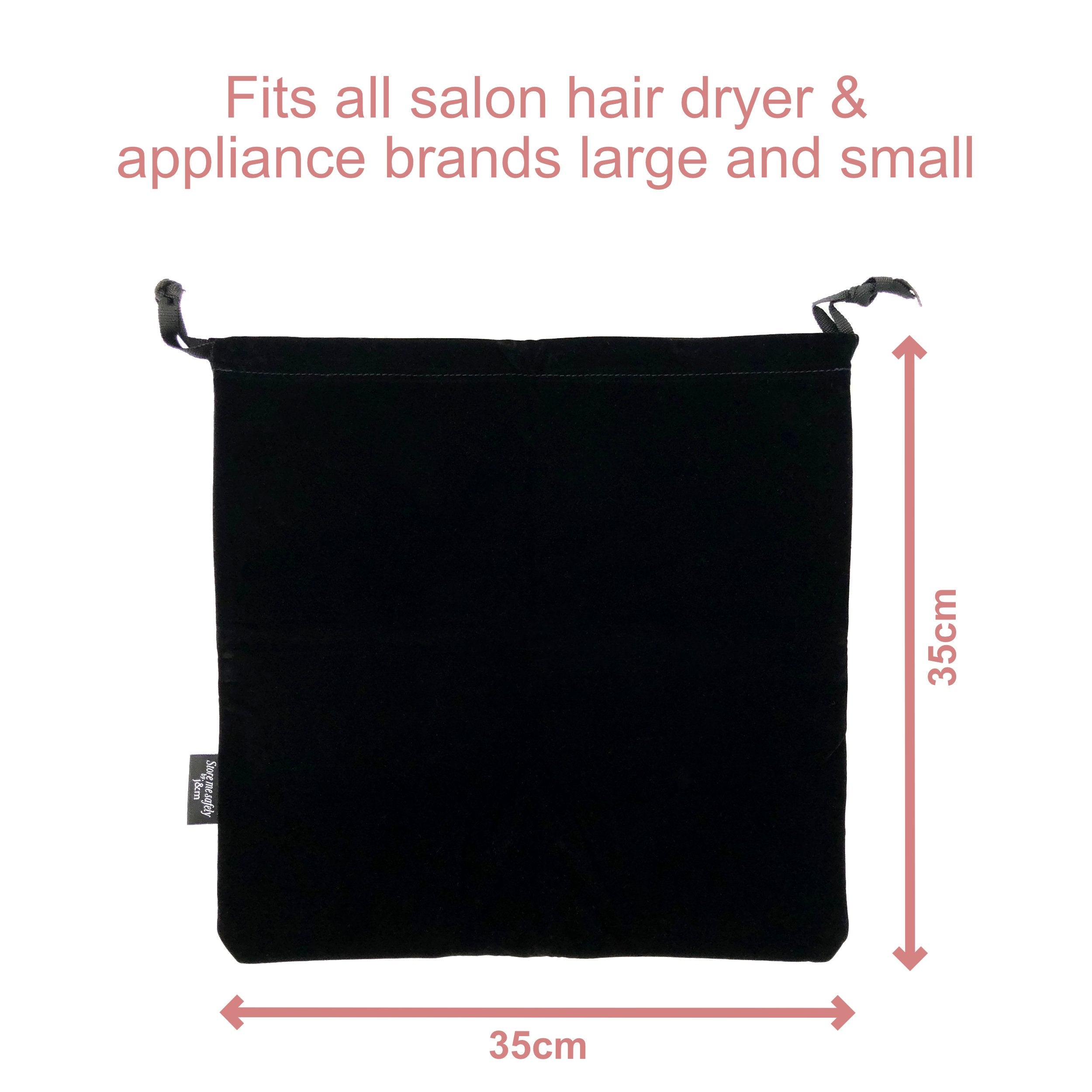 Velvet Hair Dryer Storage Bag with Large Internal Pocket – Soft & Stylish 35x35cm Pouch to Protect Appliances