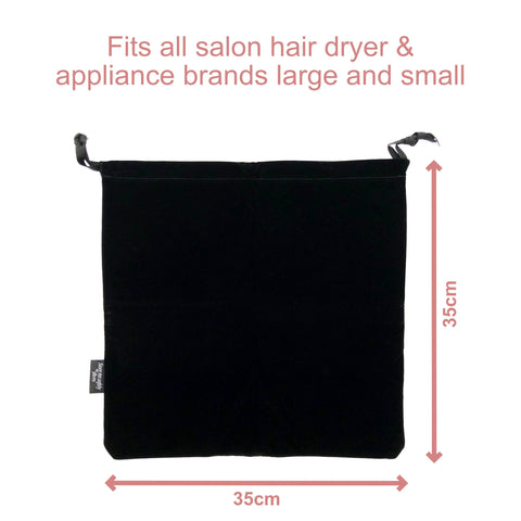Velvet Hair Dryer Storage Bag with Large Internal Pocket – Soft & Stylish 35x35cm Pouch to Protect Appliances