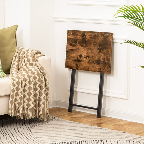 HOOBRO Side Table, TV Tray, Folding Snack Table for Eating at Couch or Bed, Sofa Laptop Table for Small Space, Living Room, Bedroom, Sturdy