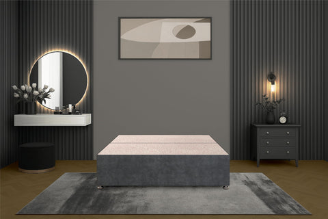 Bed Centre Flexby Divan Bed Base Only with 2 Drawers (Same Side), No Headboard - Available in 3FT, 4FT, 5FT & 6FT