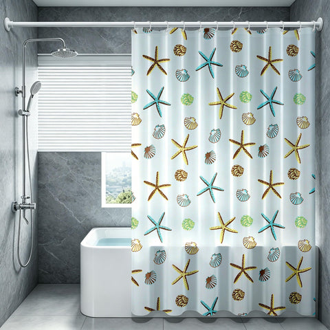 Vllcsla Shower Curtains Mould Proof Resistant Bathroom 220drop, 180x220 cm, Blue Extra Long PEVA Bathroom Bathtub Curtains