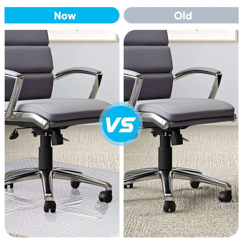Rectangular Chair Mat for Carpet Protection, Clear Transparent PVC Floor Carpet Protector