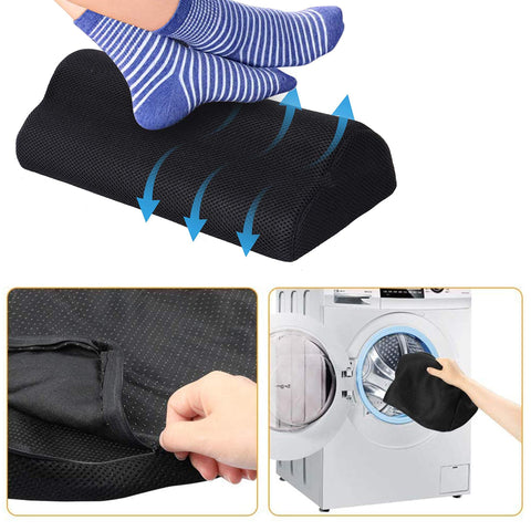 Foot Rest Under Desk Adjustable Height Ergonomic Footrest Cushion, Non-Slip, for Optimum Leg Compact Supportive Feet Stool Foam Pillow Relax Feet