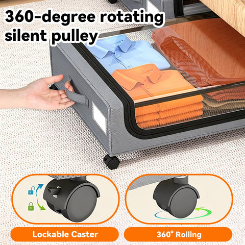 UTJEFVS 2 Pack Under Bed Storage With Wheels, 50L