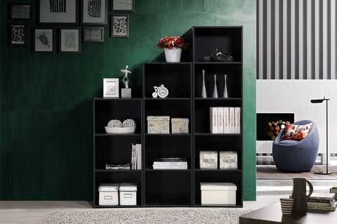 Hodedah Import Bookcase, Multi-Purpose Unit, Space-Saving & Stylish Storage, Slim and versatile design, 5 Shelf, 30D x 40.4W x 150.1H cm Dimensions