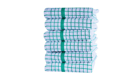 QUALITY HOME TEXTILES 100% Cotton Luxury Terry Towelling Tea Towels | Pack of 3| Kitchen Hand Towels Dish Cloth Super Absorbent Soft Touch