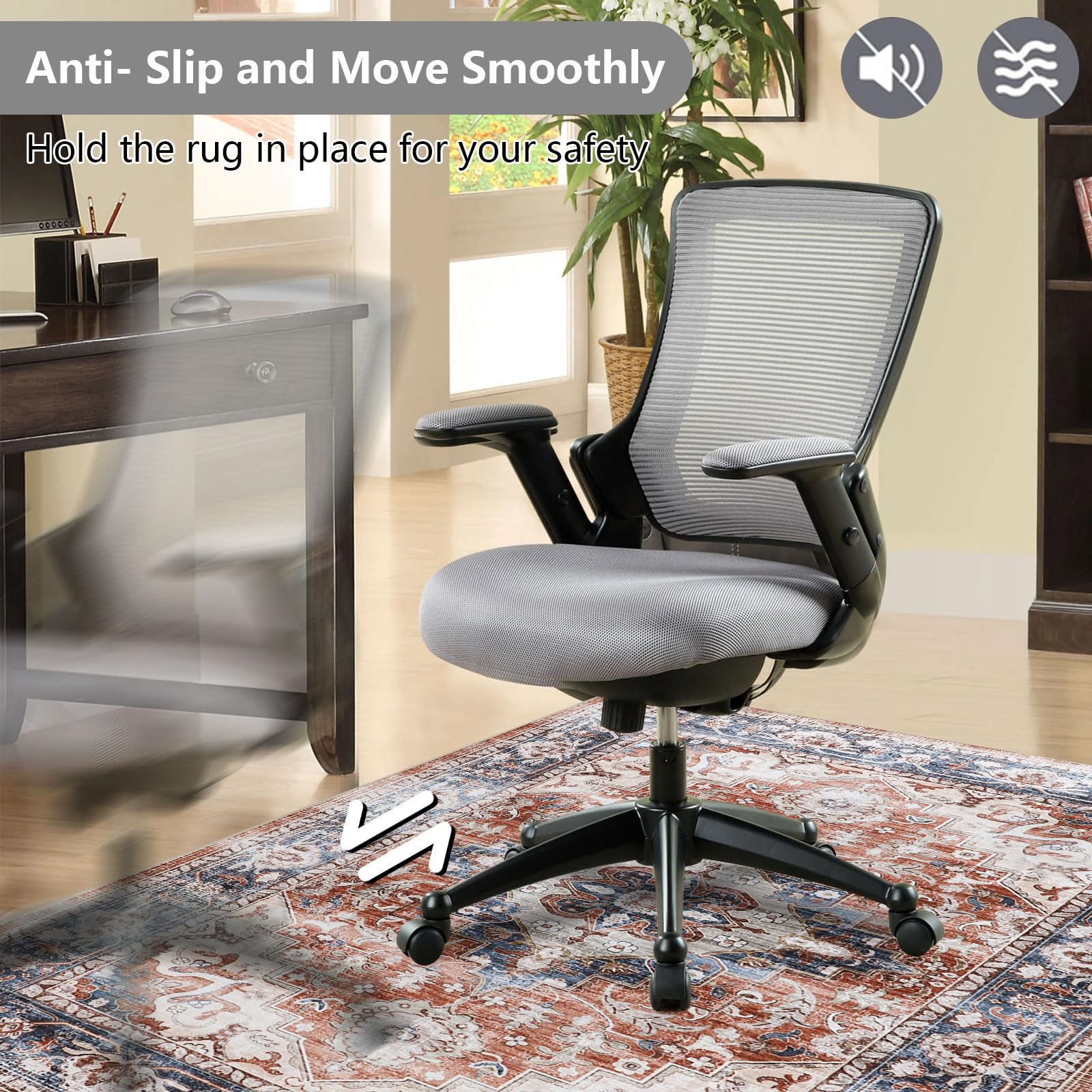 Homcomodar Office Chair Mat for Hardwood Floor 90x120cm, Computer Desk Chair Mat for Hard Floor