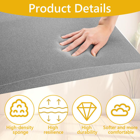Cumnvulnt 2 Pcs Sofa Cushion Support, High Density Sponge Sofa Support Boards, 50 x 50cm for Sagging Seat, Sofas Foam Cushions Replacement (grey)