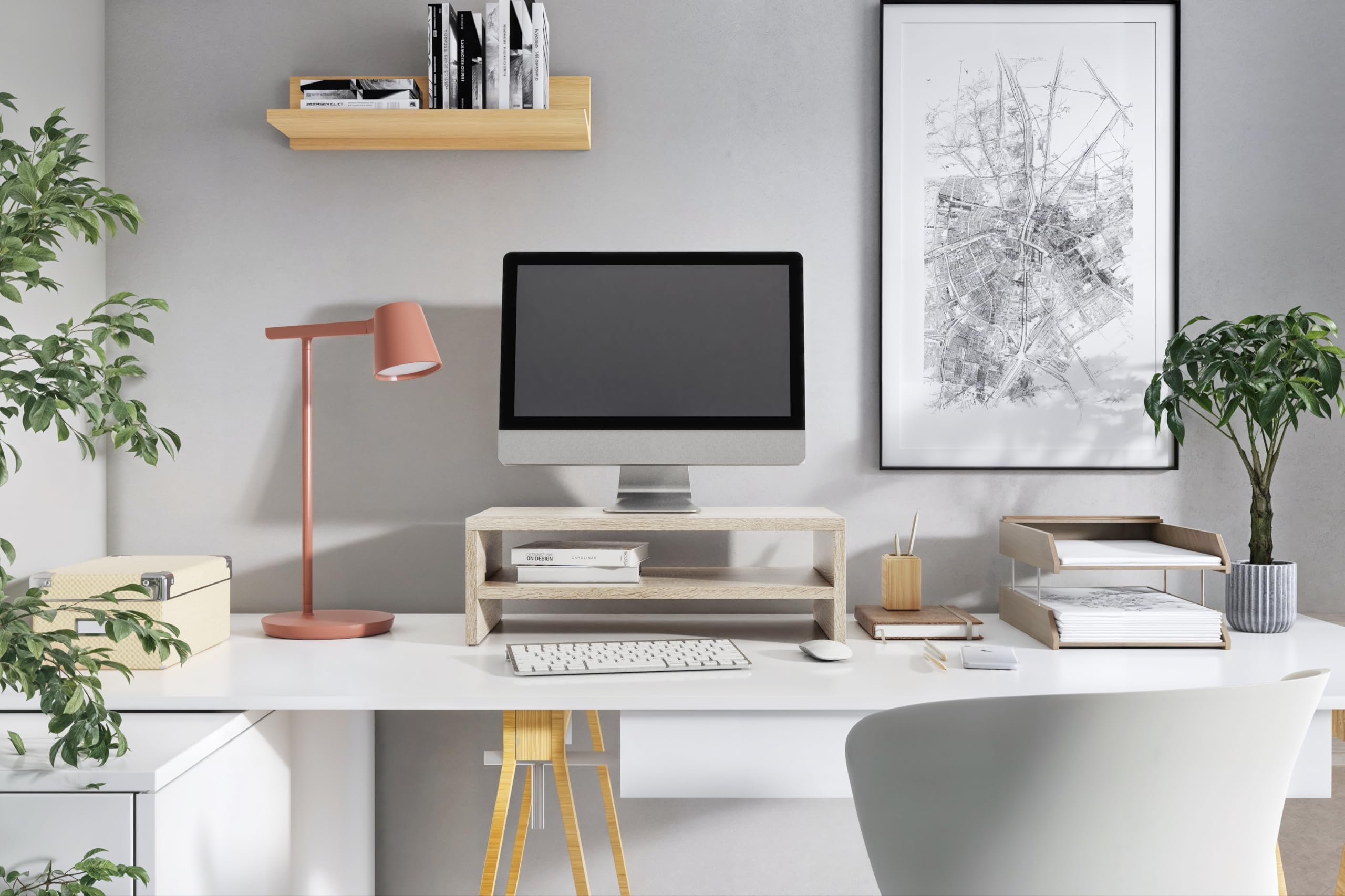 ComfortCove Monitor Stand, 2 Tiers Computer Monitor Riser, Sonoma